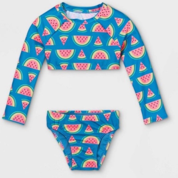 Cat & Jack watermelon long sleeve bikini size 2t - Picture 1 of 6